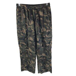 Shein Womens Cargo Pants Camouflage Paint Splatter Pull On L